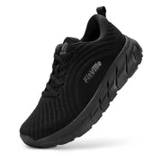 FitVille Womens Running Shoes Wide Sneakers with Arch Support, Black, Size 8 Wide, FlowCore V2
