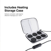 Reebok RK3505-ALM-T30-6 Electric Hot Stone Set with 6 Basalt Stones, Fast Heating Warming Case, Pink