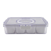 Cook With Color 8-Compartment Snack Box with Lids and Handle, Dishwasher Safe, White