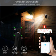 Rraycom 4pcs Solar Outdoor Security Camera System, 2K HD, Color Night Vision, IP65 Waterproof, Two-Way Audio, 5200mAh Battery