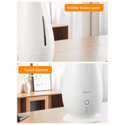 FOHERE Ultrasonic Tower Humidifier, 5L Cool Mist, Quiet Operation, Adjustable Humidistat, Essential Oil Diffuser, 48H Run Time, White, HU-S1