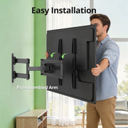USX MOUNT Full Motion TV Wall Mount for 26-65 Inch TVs, Swivels 90, Tilts 12, Extends 31.22 in, Holds Up to 80 lb, VESA 400x400mm, Black Steel WMM904