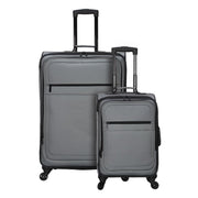 Protege PG-24-2PC-BB-SGE 2 Piece Softside Luggage Set, Expandable 28 in Checked, Grey