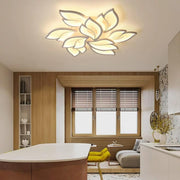 Garwarm YNFM7359-BG LED Ceiling Light Dimmable Flower Shape Flush Mount Ceiling Lamp Fixture 75W White 9-Head