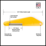 MusicNomad MN668 6 PC. Diamond Coated Electric Guitar Nut Slotting File Set - Light Strings with Storage Case, Yellow