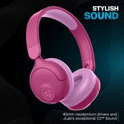 JLab JBuddies Pop Kids Wireless Headphones, Volume Safe, Wireless Share Mode, Pink, 48+ Hour Playtime, HBKJPOPRPNK122