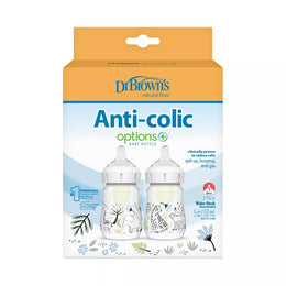 Dr. Brown's WB52014 Anti-Colic Options+ Wide-Neck Baby Bottle, 5 fl oz/2 Pack