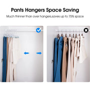 Cozymood Plastic Pants Hangers with Clips, 50 Pack Clothes Hangers- Clear, 14 inch