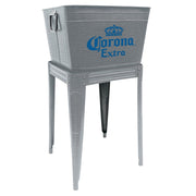 Leigh Country Corona Extra Galvanized Beverage Tub with Stand, 42 Qt Capacity, Silver, 18 x 18 x 34 in, MC 47940