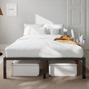 Amolife Heavy Duty Queen Size Metal Platform Bed Frame, 14-Inch High Profile, Black, With Ample Under-Bed Storage