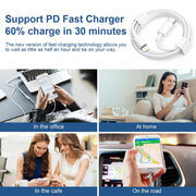 Coreykin Fast Charging Cable 2-Pack USB-C to Lightning, 6 Ft, White, Apple MFi Certified, Compatible with iPhone 14/13/12/11 and iPad 2023103103