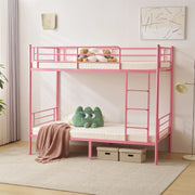 Zimtown Twin over Twin Steel Bunk Beds, Pink