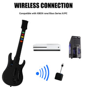 NBCP Wireless Guitar Controller for Xbox Series X|S, Xbox One, PC, 2.4GHz Wireless, Detachable Neck, Adjustable Strap, White