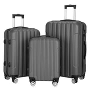 Zimtown 3-Piece Nested Spinner Suitcase Luggage Set with TSA Lock, Dark Gray