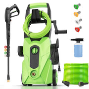 Huanherad Electric Pressure Washer, 5000 PSI, 2.8 GPM, 33 ft Rubber Hose, 4 Nozzle Tips, Enhanced Stability, Green
