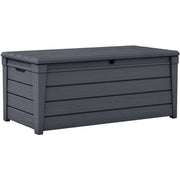Keter 224396 Brightwood 120 Gallon Outdoor Garden Patio Storage Furniture Deck Box, Anthracite