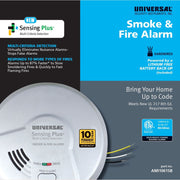 Universal Security Instruments Sensing Plus Hardwired Smoke & Fire Alarm with Multi-Criteria Detection and 10-Year Battery Backup, AMI1061SB