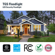 Cooper Lighting Solutions HALO TGS Twin Round Bronze Motion Sensor LED Floodlight, Lumen Selectable 1500-2500 Lumens, 4000K Cool White, Wall Mount TGS2S402MRRB