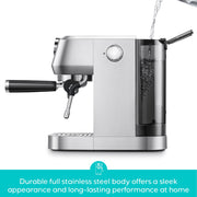 CASABREWS 3700GENSE-US-CAS-SIL-58mm 3700Gense 20 Bar Espresso Machine and Coffee Maker with Milk Frother, Silver
