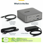 StarTech.com Thunderbolt 5 Docking Station, Dual 8K 60Hz, Triple 4K 144Hz, 140W Laptop Charging, 2.5GbE Ethernet, USB4 Compatible, Space Gray, 215N-TB5USB4DOCK