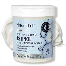 NatureWell Clinical Retinol Advanced Moisture Cream, Hydrating Anti-Aging Skin Care for Face, Body, Hands, Floral Scent, 16 oz, NTW-10680