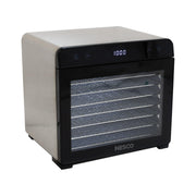 Metal Ware NESCO Stainless Steel Food Dehydrator with Digital Timer, Temp Control, 8 Trays, 650W, Glass Door, Interior Light, BPA-Free Drip Tray