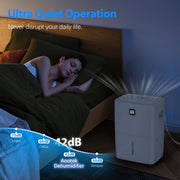 Aootek Whole House Dehumidifier, 80 Pints/Day Moisture Removal, 5000 Sq Ft Coverage, 1.06 Gal Tank with Drain Hose, Smart Humidity Control, Quiet Operation, Timer, White, DO25