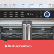 BLACK+DECKER Crisp N Bake Air Fryer Toaster Oven Combo, 12-in-1 Countertop Convection Oven, Stainless Steel French Doors, Fits 12-Inch Pizza or 6 Toast Slices, 1650W, TO62D5-1SD