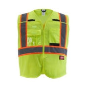 Milwaukee 48-73-5172 Class 2 Breakaway High Visibility Yellow Mesh Safety Vest, L/XL