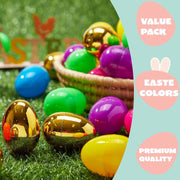 Joyfy 150 Pcs Fillable Plastic Easter Eggs with 6 Gold Eggs, Multicolor, 2.3 in
