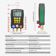 DUOYI DY517A Digital HVAC Manifold Gauge Kit with Dual Sensors, Backlit Display, Compatible with 89 Refrigerants including R123 and R134A, 6.86 lb, MCD11027
