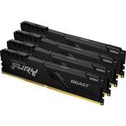 Kingston FURY Beast DDR4 Memory Kit, 128GB (4x32GB), 3200MHz, CL16, Black, KF432C16BBK4/128