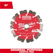 Milwaukee Electric 5 Inch Diamond Max Segmented Turbo Rim Diamond Blade for Masonry, 49-93-9005