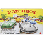 Mattel HPC03 Matchbox Cars, Set of 8 Die-Cast Cars in 1:64 Scale with Matchbox 70th Anniversary Finish