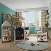 House of Happy Scallop Art Cart , White - Crafted from High Quality Manufactured Wood