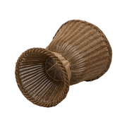 My Texas House 14 in Brown Woven Urn-Style Planter with Scalloped Rim and Transparent Inner Lining