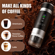 Fimilo Portable Espresso Maker, 3-in-1 Coffee Machine, 20 Bar Pressure, Dual 7500mAh Batteries, Compatible with Ground Coffee and Capsules, Self-Heating, Lightweight