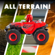 NKOK Sonic Racing CrossWorlds RC Monster Truck with Knuckles, Turbo Boost, All-Terrain Tires, LED Lights, Red