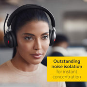 Jabra Evolve2 65 Wireless Bluetooth Headset, Stereo, Noise-Cancelling, Microsoft Teams Certified, 37-Hour Battery, Black