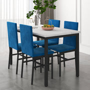 Segmart Dining Table Set - B1450 5 Piece Kitchen Dining Table and Chair Set, Blue