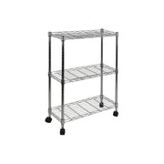 Oceanstar AUS1477 3-Tier Shelving All-Purpose Utility Cart, Chrome