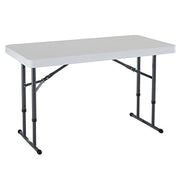 Lifetime 80160 Commercial Height Adjustable Folding Utility Table, 4 Feet, White Granite