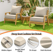 Pakunoda Outdoor Deep Seat Cushion Set, Waterproof, Fade Resistant, Navy Blue, 24in x 24in x 5in
