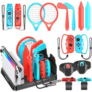 Tokluck Switch Sports Accessories Bundle with Organizer Station for Nintendo Switch/OLED Console & Controller