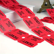 Idang Raffle Tickets, 1000 Pair Double Roll, Consecutively Numbered, 2-Part Perforated, Red