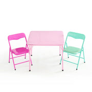 Little Nest WK660582 3 Piece Pink Table And Chair Set, Pink