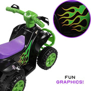 Monster Jam A6VATV138-BKGN-STK-1 6V ATV Quad for Kids, Green