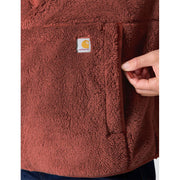 Carhartt Women's Loose Fit Fleece Pullover, Half-Zip Mock Collar, Spice Red, Small, 106470-RD1