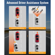 MINIEYE C2M 4K Dash Cam Front and Rear, Dual Cameras with AI Collision Avoidance, 2.4 in LCD, Built-in 5G WiFi GPS, ADAS, Loop Recording, Super Night Vision