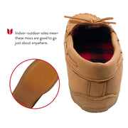 Minnetonka Genuine Moosehide Moccasin Loafers with Fleece Lining, Natural Moose, Size 13 M